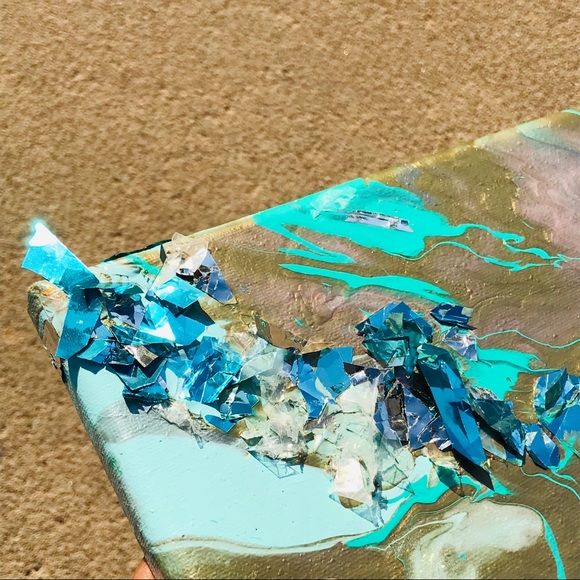 blue and pink abstract mixed artwork - Picture 7 of 13